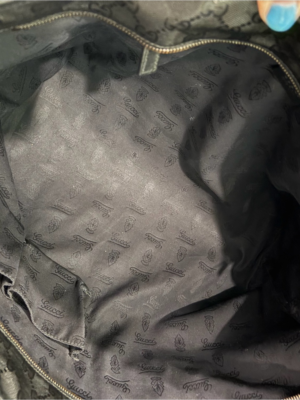 GUCCI GG IMPRIME BLACK TOTE BAG - Picture 6 of 10